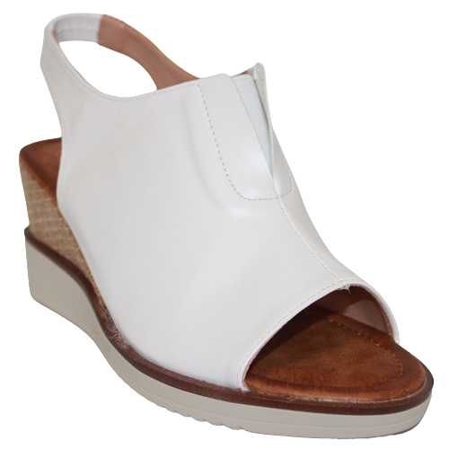 Zanni Ladies Wedge Sandals - Mirfa - White