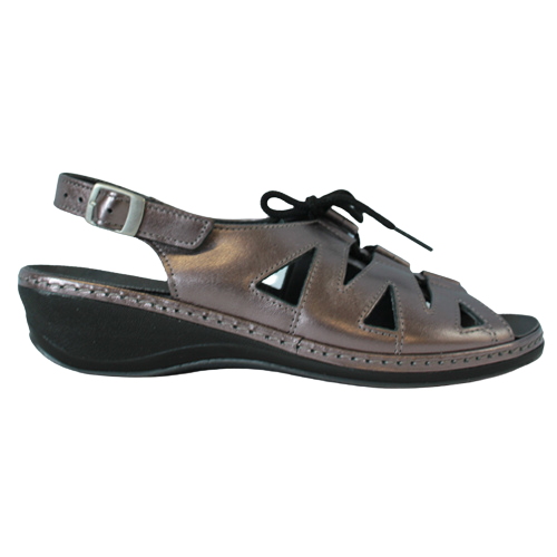 Suave Low Wedge Sandals - Elle - Metallic