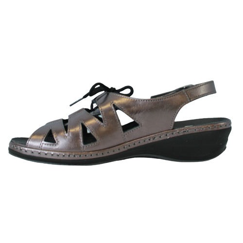 Suave Low Wedge Sandals - Elle - Metallic