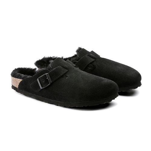 Birkenstock Clogs - Boston Fur - Black