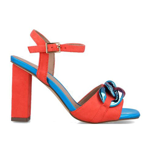 Menbur Block Heeled Sandals - 23998 - Coral