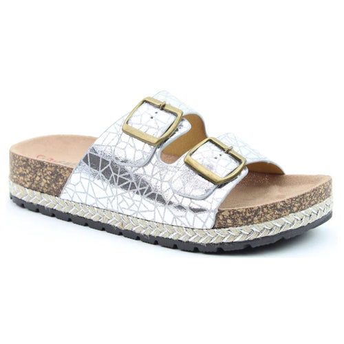 Heavenly Feet Ladies Sliders - Alexis - Silver