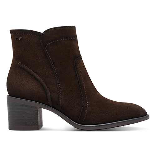 Brown ankle boots on a white background