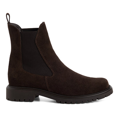 Brown Chelsea boot on a white background