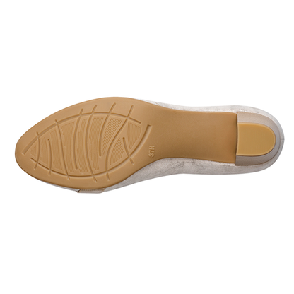 Jana Block Heeled Pumps- 22467-42  - Beige/Gold