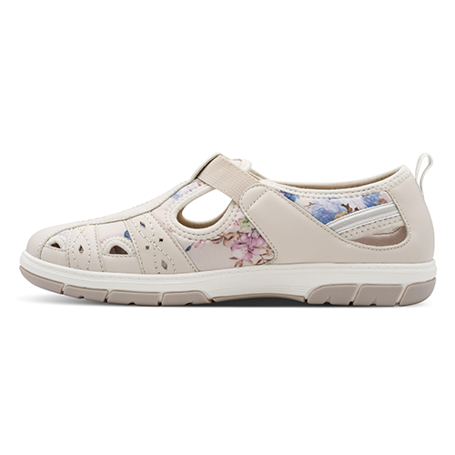 Jana Ladies T-Bar Strap Shoes - 23669-44 - Beige Multi