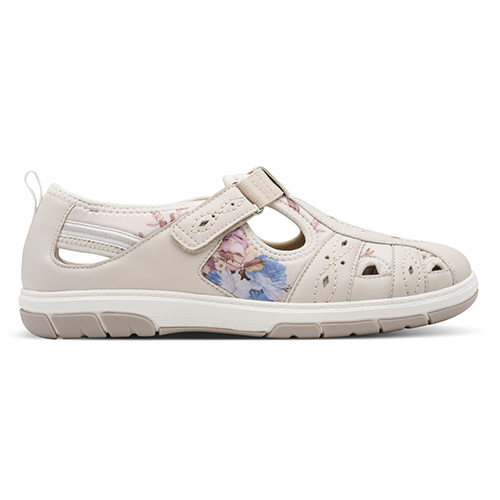 Jana Ladies T-Bar Strap Shoes - 23669-44 - Beige Multi