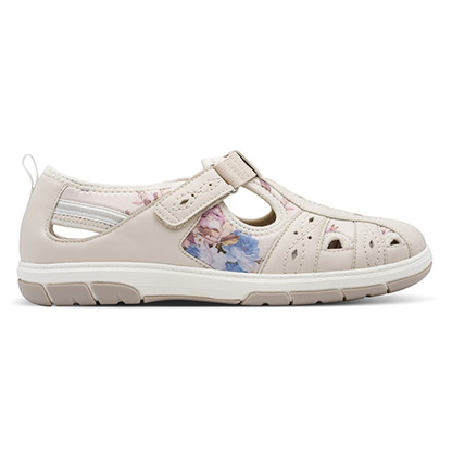 Jana Ladies T-Bar Strap Shoes - 23669-44 - Beige Multi