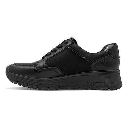 Black trainer on a white background