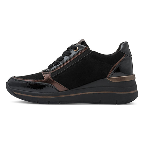Black and brown sneaker on a white background