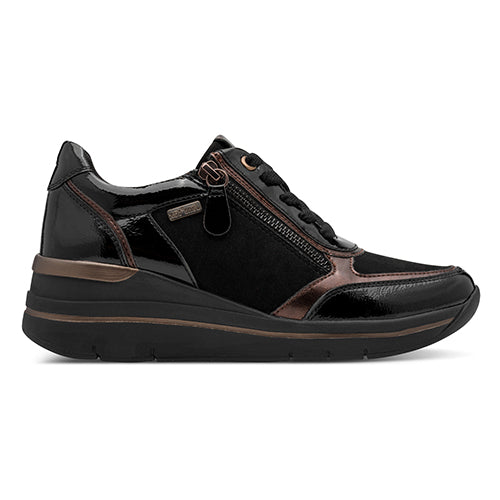 Black and brown sneaker on a white background