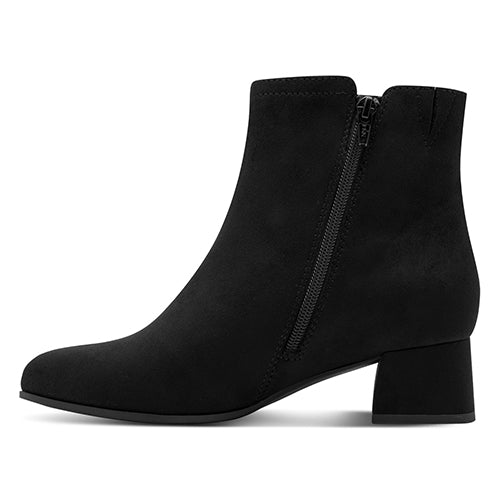 Jana  Ladies Block Heeled Ankle Boots - 25364-47 - Black Suede