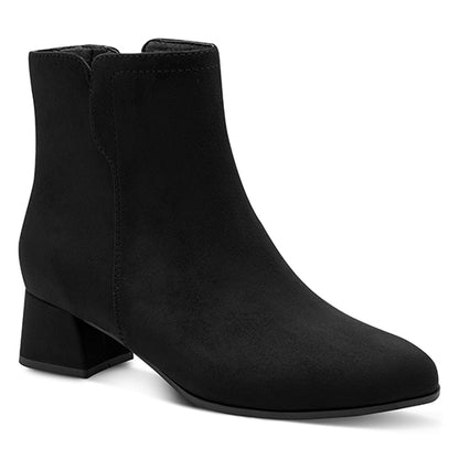 Jana  Ladies Block Heeled Ankle Boots - 25364-47 - Black Suede