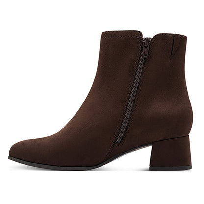 Jana  Block Heeled Ankle Boots - 25364-47 - Brown Suede