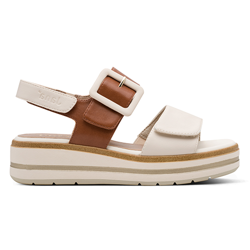 Jana Ladies Platform Sandals - 28266-44 - Beige/tan