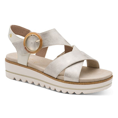 Jana Ladies Wedge  Sandals - 28272 -46 - Beige/Gold