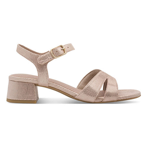 Jana Ladies Block Heeled Sandals - 28382-46 - Beige Metallic