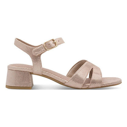 Jana Ladies Block Heeled Sandals - 28382-46 - Beige Metallic