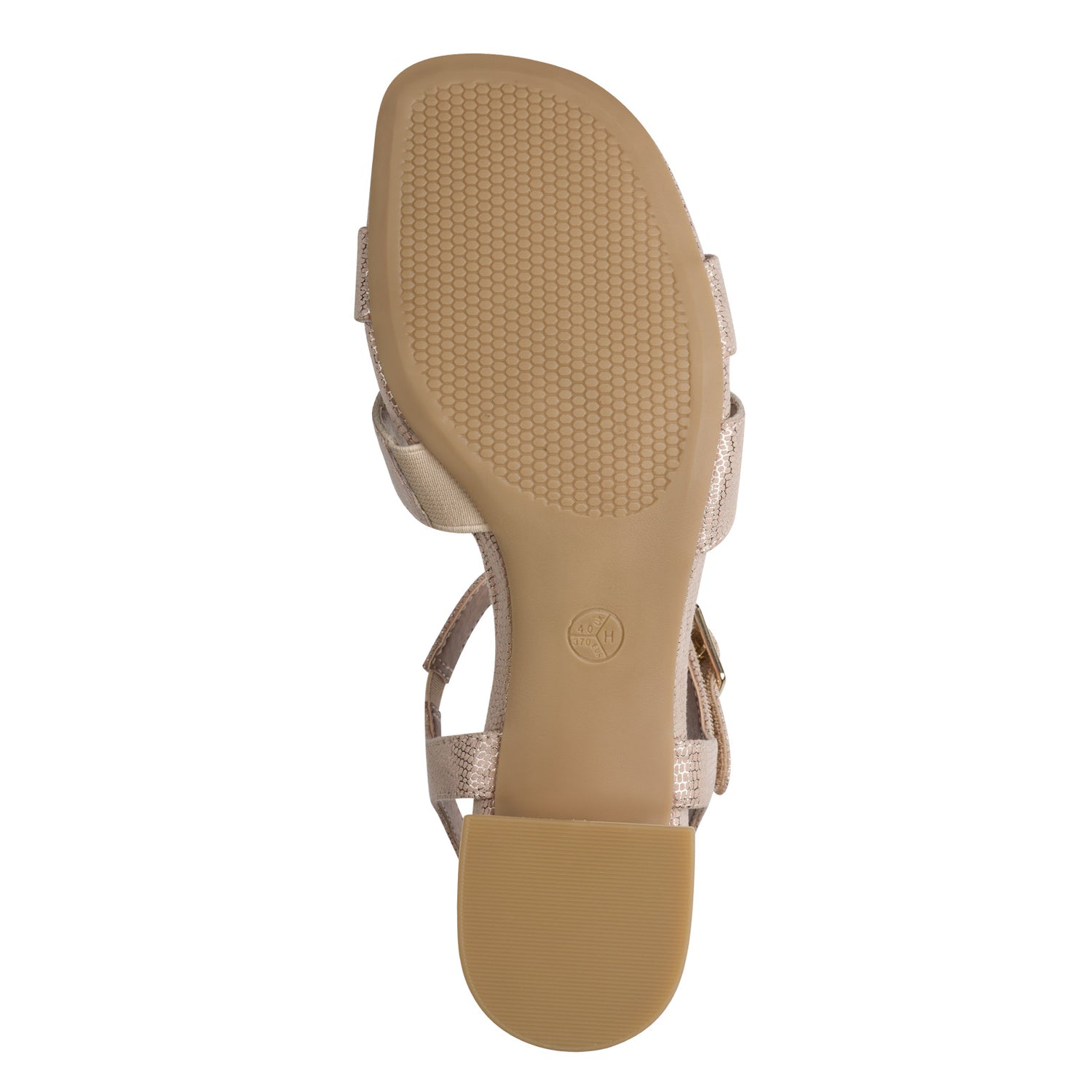 Jana Ladies Block Heeled Sandals - 28382-46 - Beige Metallic