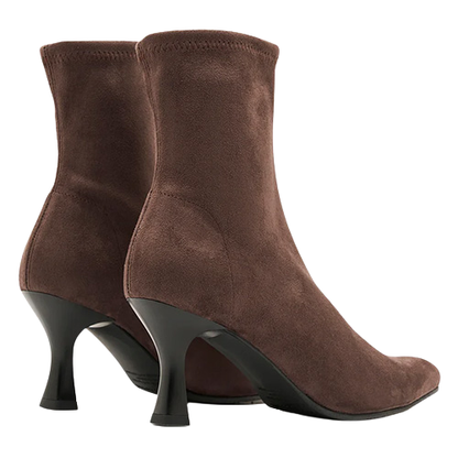 Miss Elastic Ladies Sock Boots - 78042 - Brown Suede