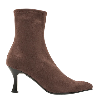 Miss Elastic Ladies Sock Boots - 78042 - Brown Suede