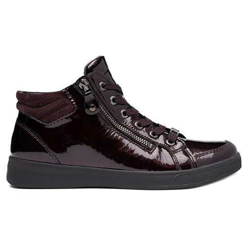 Ara Ladies High Top Trainers - 24499-97 - Burgundy Patent