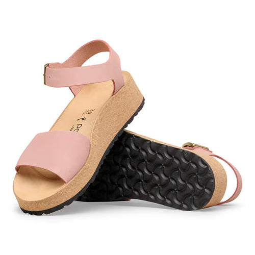 Birkenstock Ladies Nubuck Platform Sandals - Glenda - Clay Pink