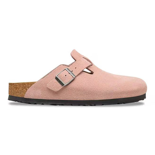 Birkenstock Ladies Suede Clogs - Boston - Pink Clay