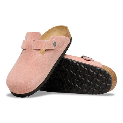 Birkenstock Ladies Suede Clogs - Boston - Pink Clay