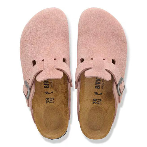 Birkenstock Ladies Suede Clogs - Boston - Pink Clay