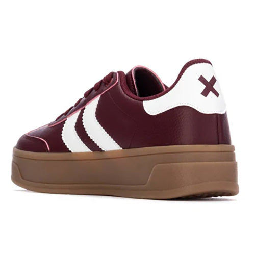 XTI Ladies Platform Trainers - 144585 - Burgundy