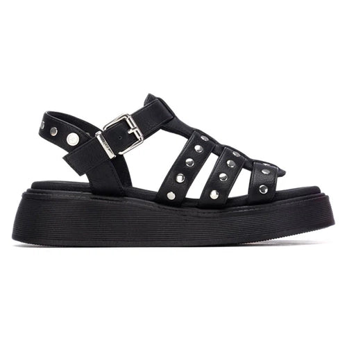 XTI Ladies Flatform Sandals- 145238 - Black