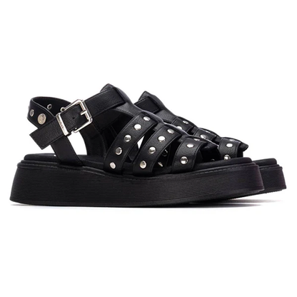 XTI Ladies Flatform Sandals- 145238 - Black