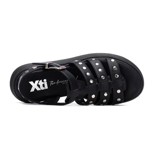 XTI Ladies Flatform Sandals- 145238 - Black