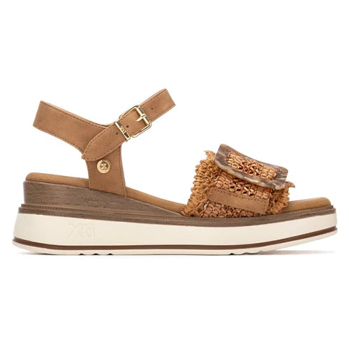 XTI Ladies Wedge Sandals - 145240 - Camel