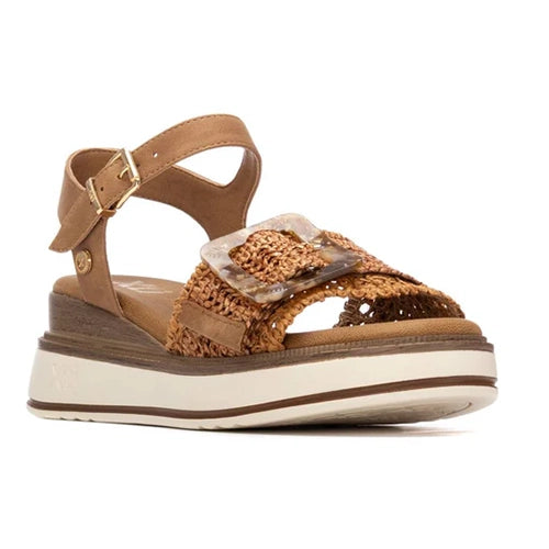 XTI Ladies Wedge Sandals - 145240 - Camel