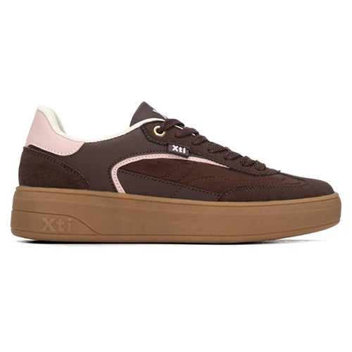 XTI Ladies Platform Trainers - 146278 - Brown