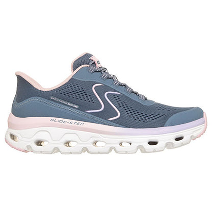 Skechers Ladies Slip-In Trainers - 180272 - Blue/Pink