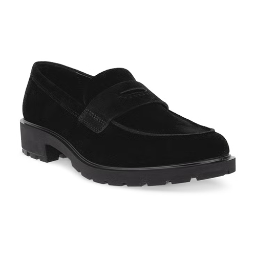 Ecco Ladies Loafers - 231333 - Black Suede