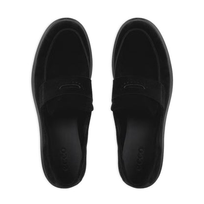 Ecco Ladies Loafers - 231333 - Black Suede