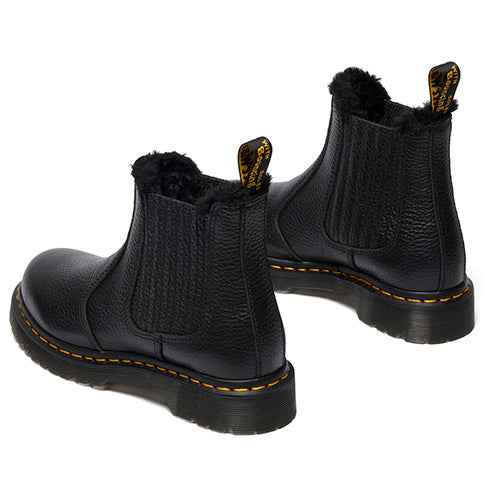 Dr. Martens Faux Fur Lined Chelsea Boots - Leonore - Black