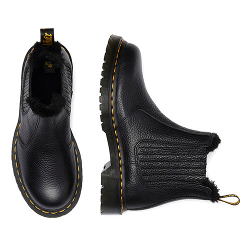 Dr. Martens Faux Fur Lined Chelsea Boots - Leonore - Black