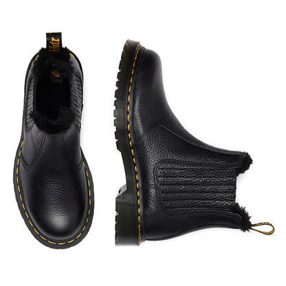 Dr. Martens Faux Fur Lined Chelsea Boots - Leonore - Black