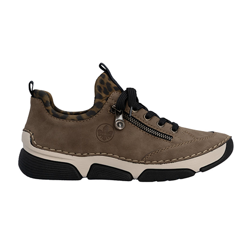 Rieker Ladies Trainers - 45973 - Green / Brown
