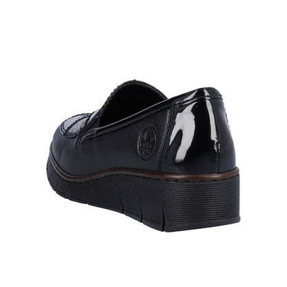 Rieker Wedge Shoes- 53785-00 - Black