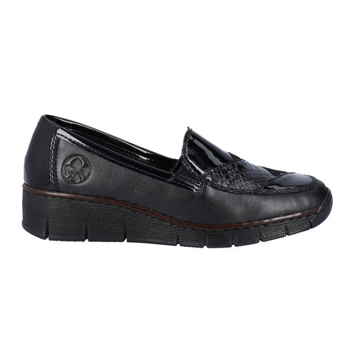 Rieker Wide Fit Shoes - 53785-00 - Black