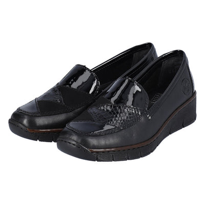 Rieker Wide Fit Shoes - 53785-00 - Black