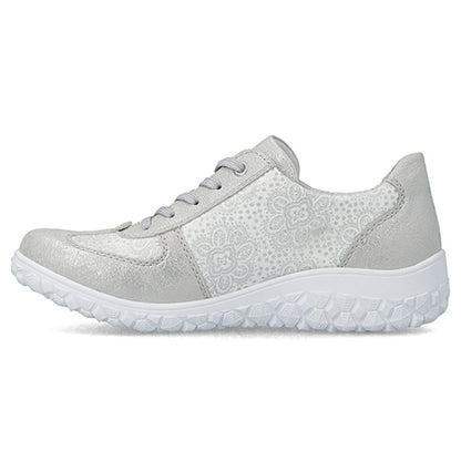 Rieker Ladies Trainers - 59501-90 - Silver Metallic
