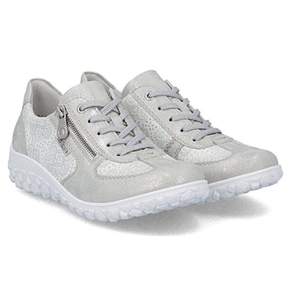 Rieker Ladies Trainers - 59501-90 - Silver Metallic