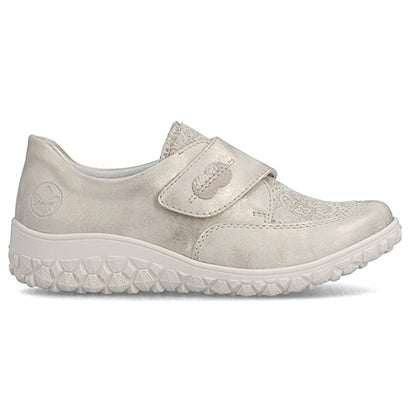 Rieker Ladies Low Wedge  Shoes - 59552-62 - Metallic Silver
